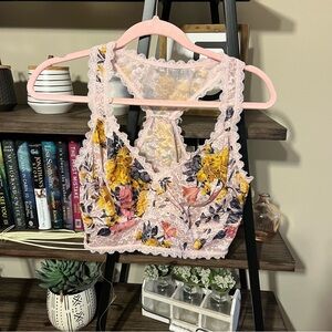 Torrid Floral and Lace Bralette Size 2